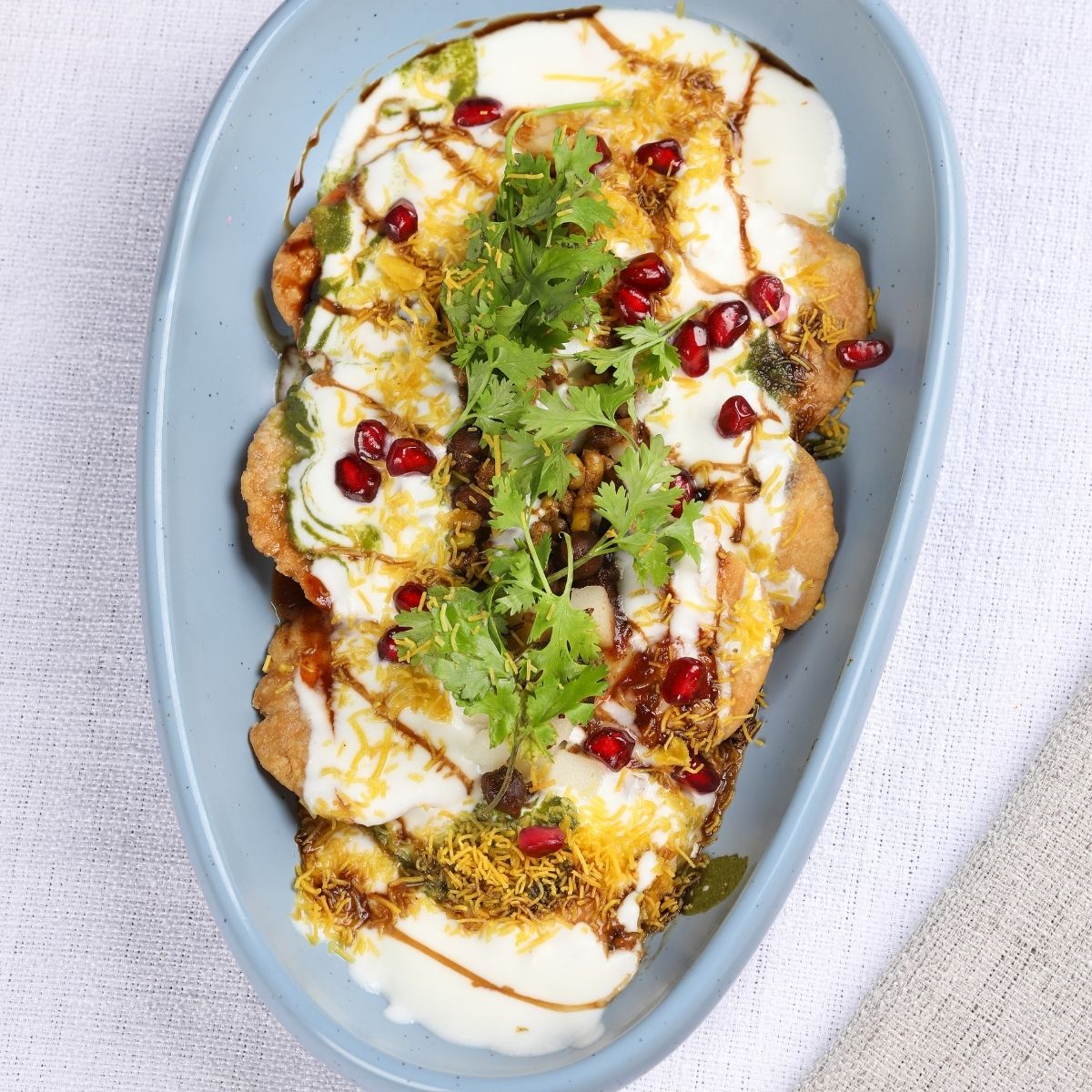 Dahi Papdi With Mascarpone Cream