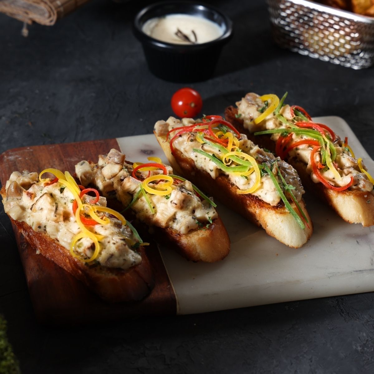 Rosemary Grilled Chicken Crostini